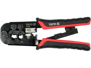 Кліщі для обтискання і зачистки кабелів YATO : RJ45, RJ11, L=190 мм (YT-22442)
