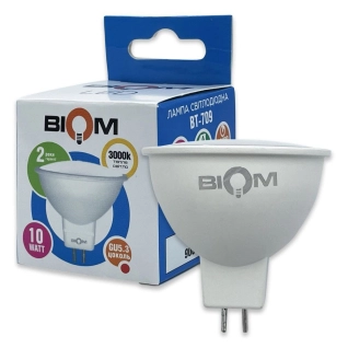 Светодиодная лампа Biom BT-709 MR16 10W GU5.3 3000К матовая (00-00025734)