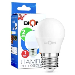 Светодиодная лампа Biom BT-563 G45 7W E27 3000К матовая (00-00001417)