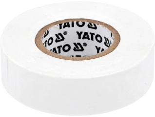 Лента электроизоляционная ПВХ YATO белая, 20 м x19x0.13 мм, рабочая t= 5-50 °С (YT-81656)
