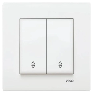 Перемикач 2 клавишний прохідний Viko Karre (білий) (90960017-UA1)