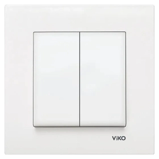 Вимикач 2-клавішний Viko Karre Білий (90960002)