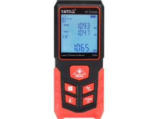 Дальномір лазерний YATO з LCD- дисплеєм дальн- 100м, похибка ±2мм, виміри площі і об'єму живл- 2-ААА (YT-731252)