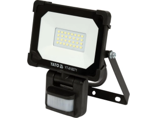 Прожектор з SMD-діодним випромінювачем і датчиком руху YATO : 20 Вт, 230 В, 1900 лм, 30 діодів (YT-818271)