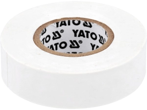 Стрічка електро-ізоляційна ПВХ YATO біла, 20 м x19x0.13 мм, робоча t= 5-50 °С (YT-81656)