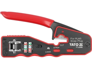 Кліщі для обтискання і зачистки кабелів YATO : RJ45, L=135 мм (YT-22440)