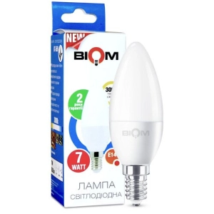 Светодиодная лампа Biom BT-569 C37 7W E14 3000К матовая (00-00001427)