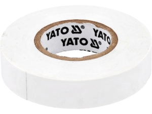 Стрічка електро-ізоляційна ПВХ YATO біла, 20 м x15x0.13 мм, робоча t= 5-50 °С (YT-81596)