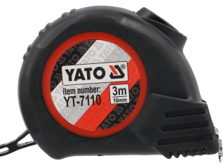 Рулетка YATO : L= 3 м х 16 мм. з нейлоновим покриттям, магнітним наконечником (YT-7110)