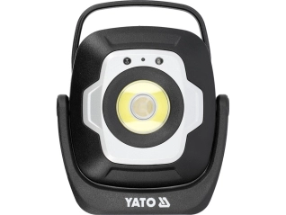 Прожектор діодний, переносний YATO, 10Вт, 1200/ 600/ 100 Lm 3 режими, живл.- акумул. 3,7 В, 4,4 АГод (YT-818214)