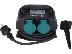 Розетка садова YATO 230В 16А 4 гнізда кабель H07RN-F3G1.5 довжиною 2 м (YT-81270)