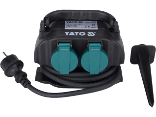 Розетка садова YATO 230В 16А 4 гнізда кабель H07RN-F3G1.5 довжиною 2 м (YT-81270)
