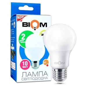 Светодиодная лампа Biom BT-509 A60 10W E27 3000К матовая (00-00001429)
