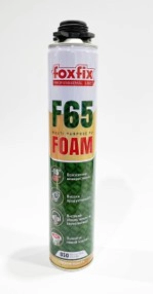 Піна монтажна FOXFIX F65 850 мл професійна під пістолет всесезонна для монтажу та утеплення