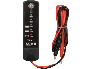 Тестер напруги акумуляторів YATO, до 12 В (YT-83101)