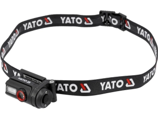 Ліхтар на чоло діодний YATO; живл. Li-Po акумул 3,7В, 0,35 АГод, 6 режимів, відстан 85/ 50/ 30/ 20 м (YT-085944)