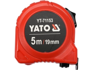 Рулетка YATO : L= 5 м x 19 мм. сталева стрічка з нейлоновим покриттям. подвійне блокування (YT-71153)