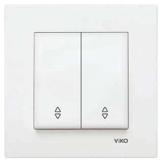 Перемикач 2 клавишний прохідний Viko Karre (білий) (90960017-UA1)