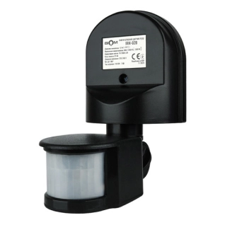 Инфракрасный датчик движения BIOM IRM-02B max 1200Вт 180°, настенный, черный (00-00018915)