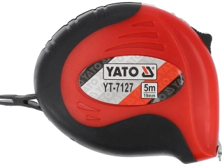 Рулетка YATO : L= 5 м x 19 мм, з магнітним наконечником і нейл. покриттям (YT-7127)