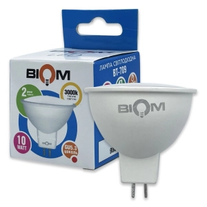 Светодиодная лампа Biom BT-709 MR16 10W GU5.3 3000К матовая (00-00025734)